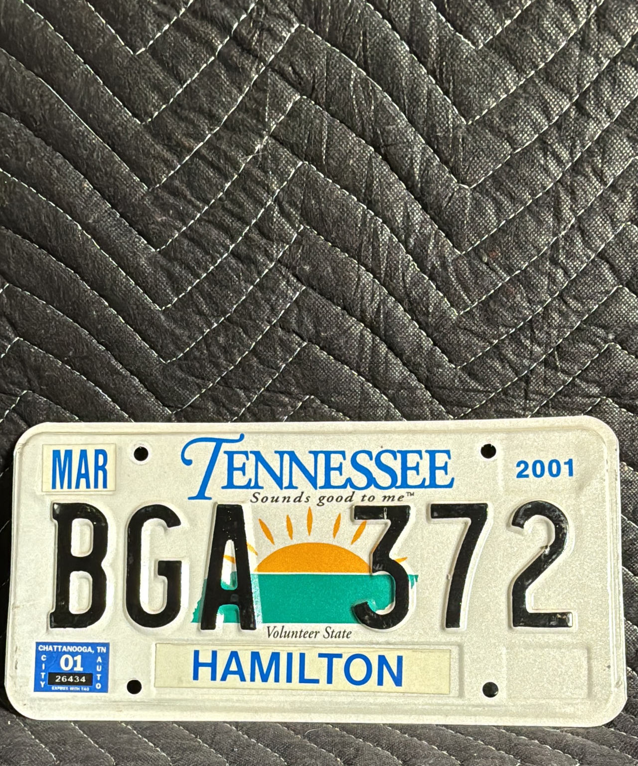 2001 Tennessee License Plate Hamilton County