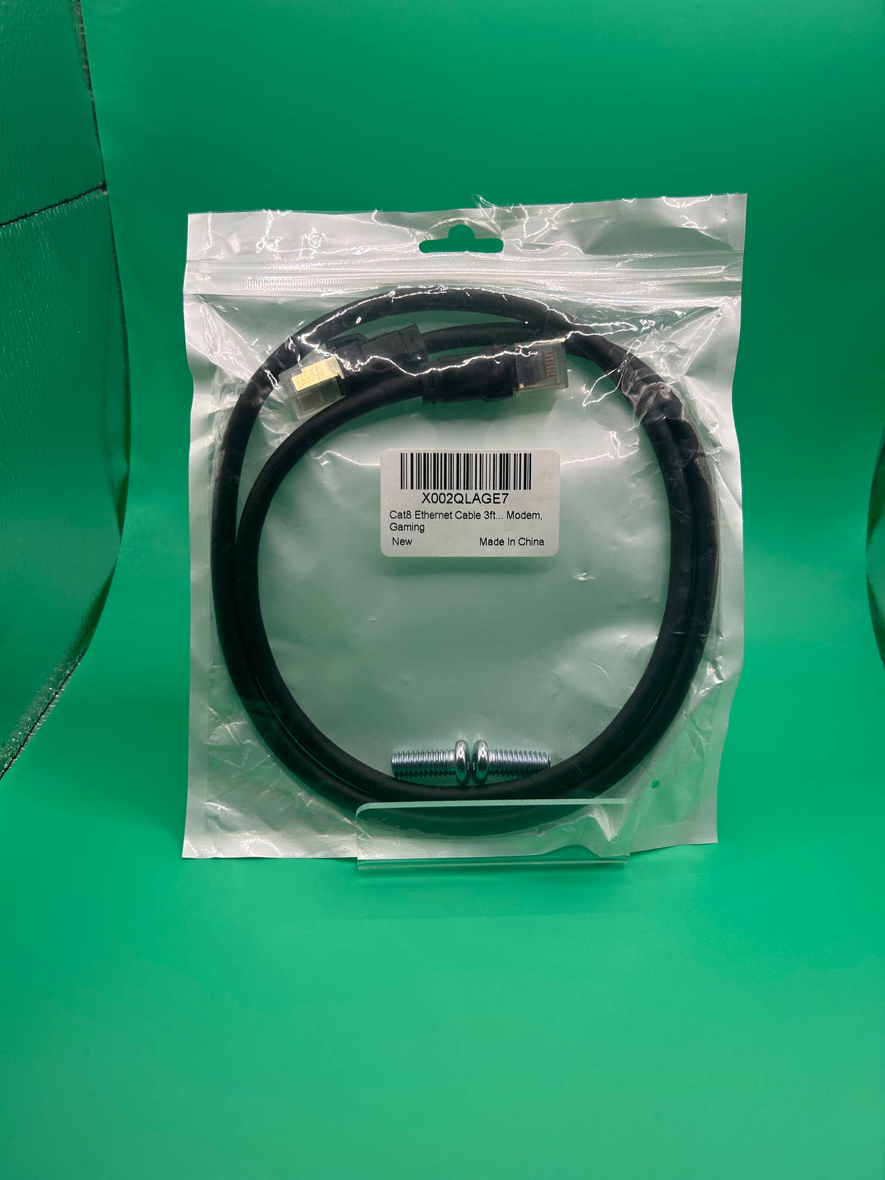 Cat8 Ethernet Cable 3ft Modem Gaming Unused Cords with Screws