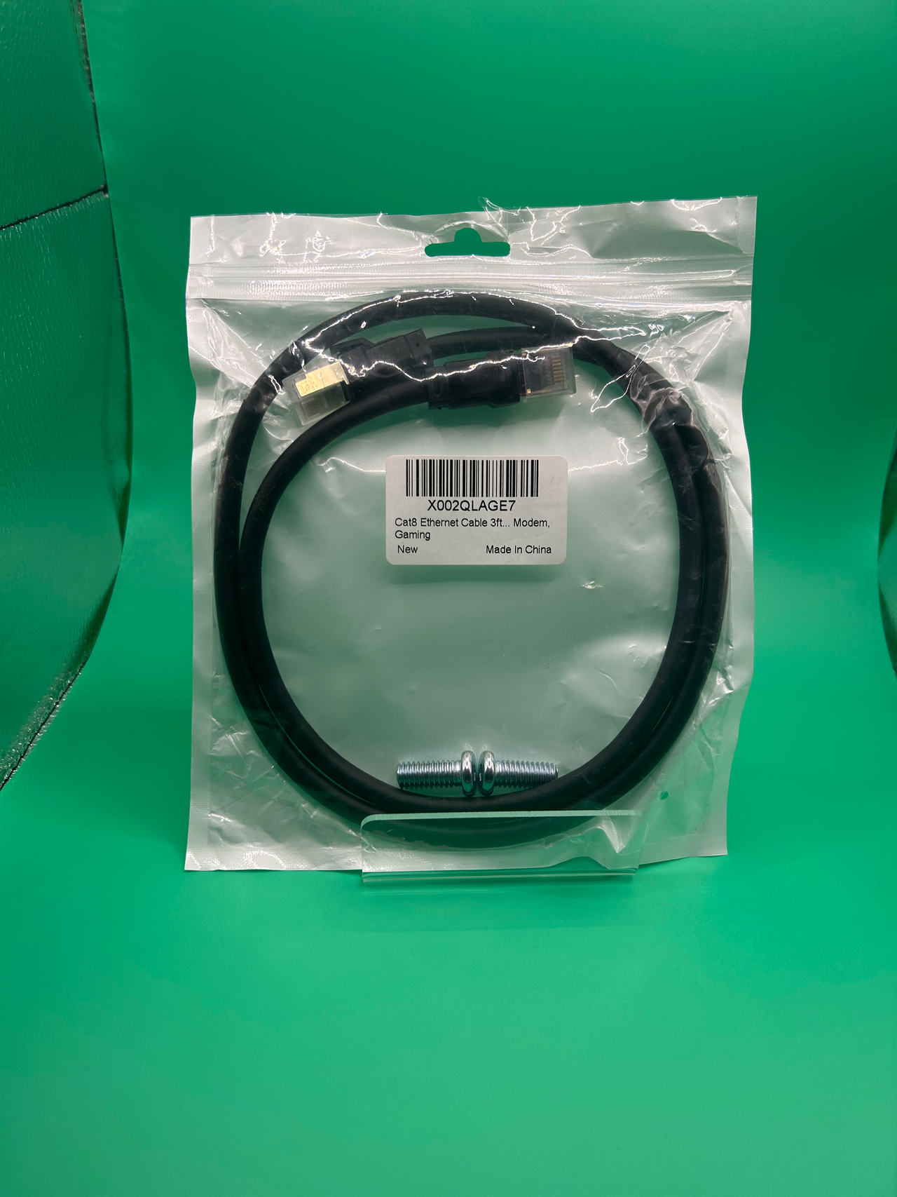 Cat8 Ethernet Cable 3ft Modem Gaming Unused Cords with Screws