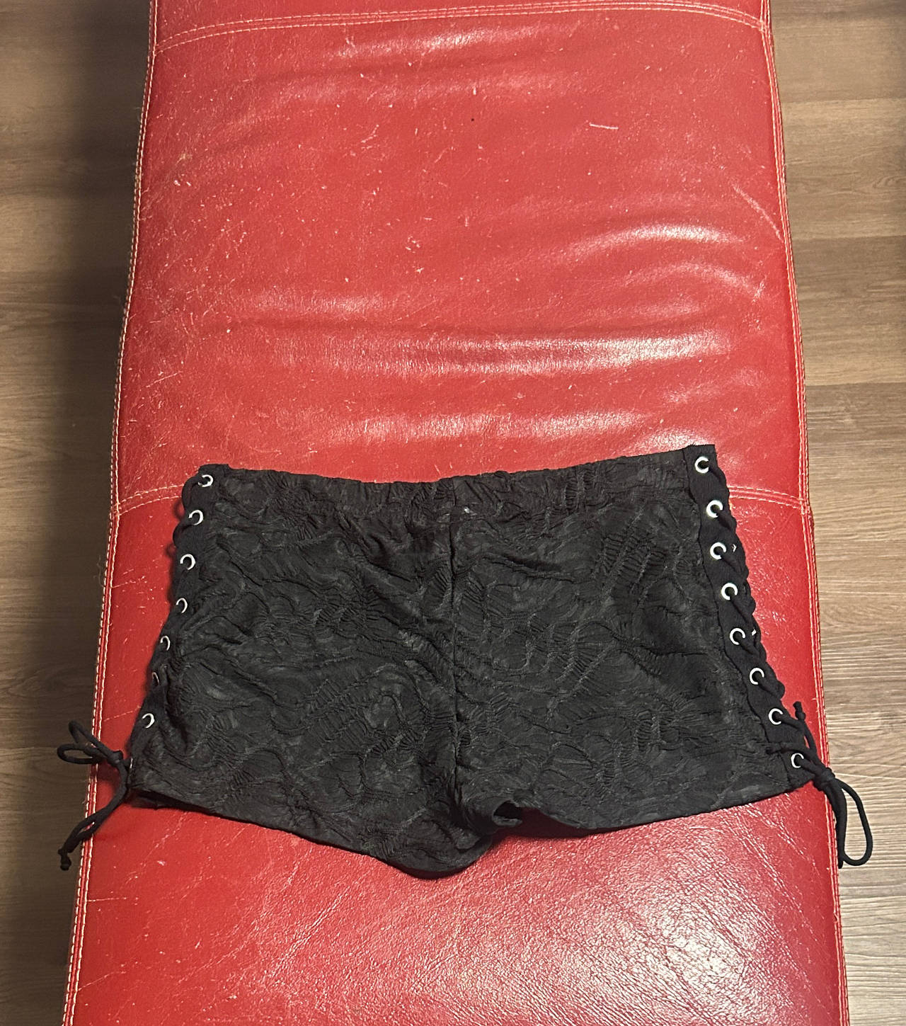 Black Lace-up Side Booty Shorts