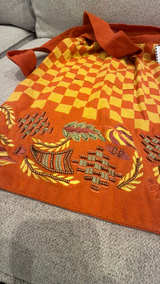 Mackenzie-Childs Hostess Apron - Checkered Orange and Yellow 26 x 21 - Image 3