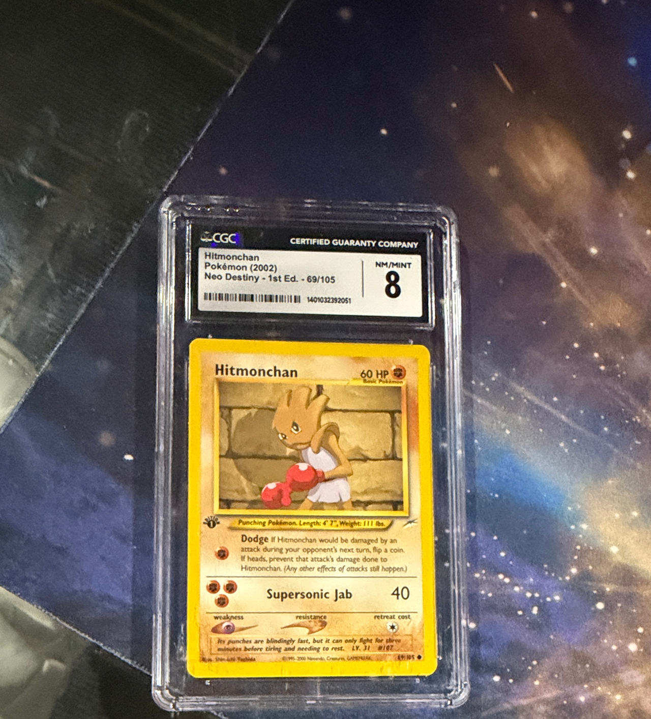 Pokémon Hitmonchan Neo Destiny 1st Edition 69/105 CGC 8