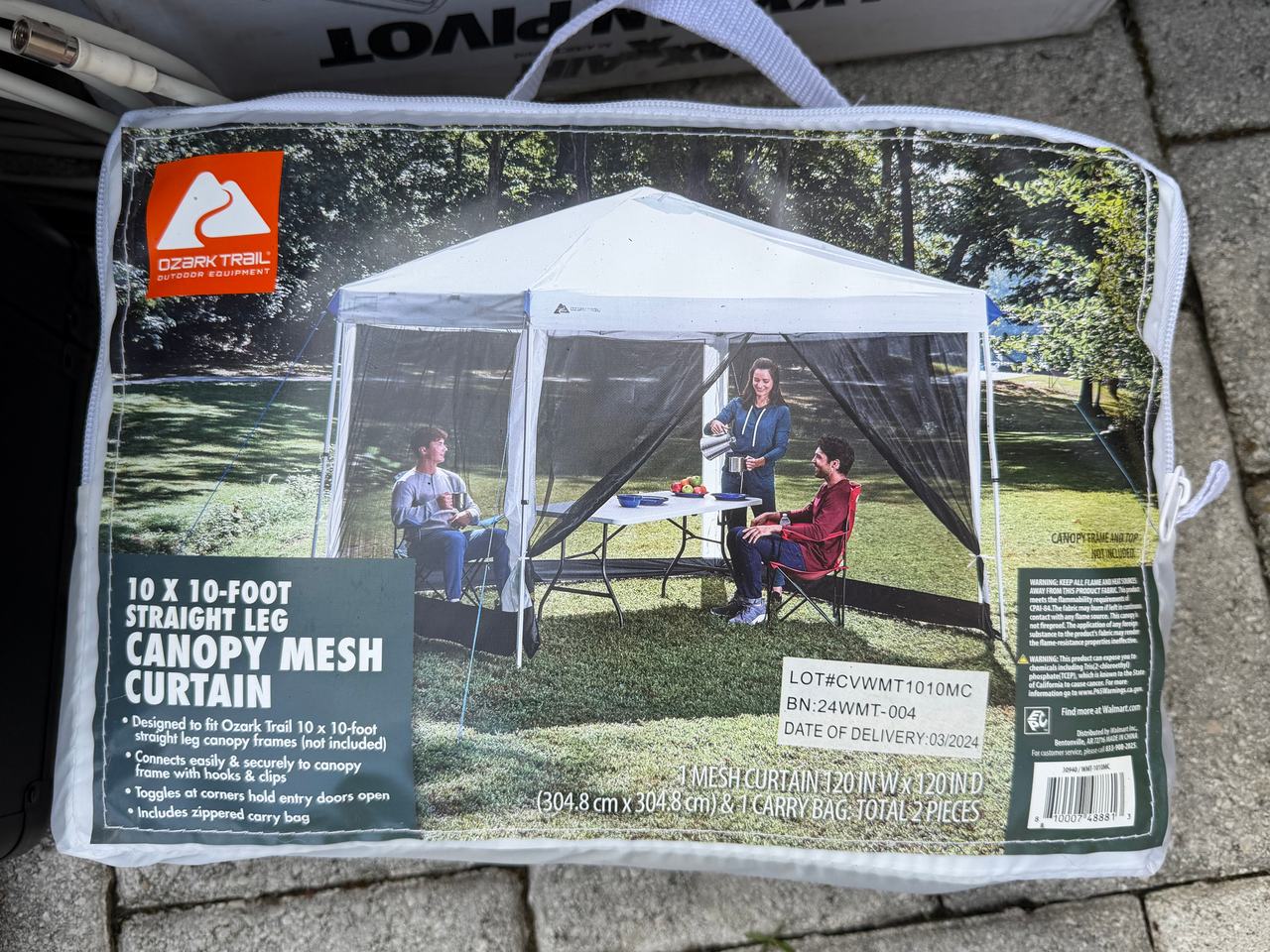 Ozark Trail 10 x 10-Foot Straight Leg Canopy Mesh Curtain