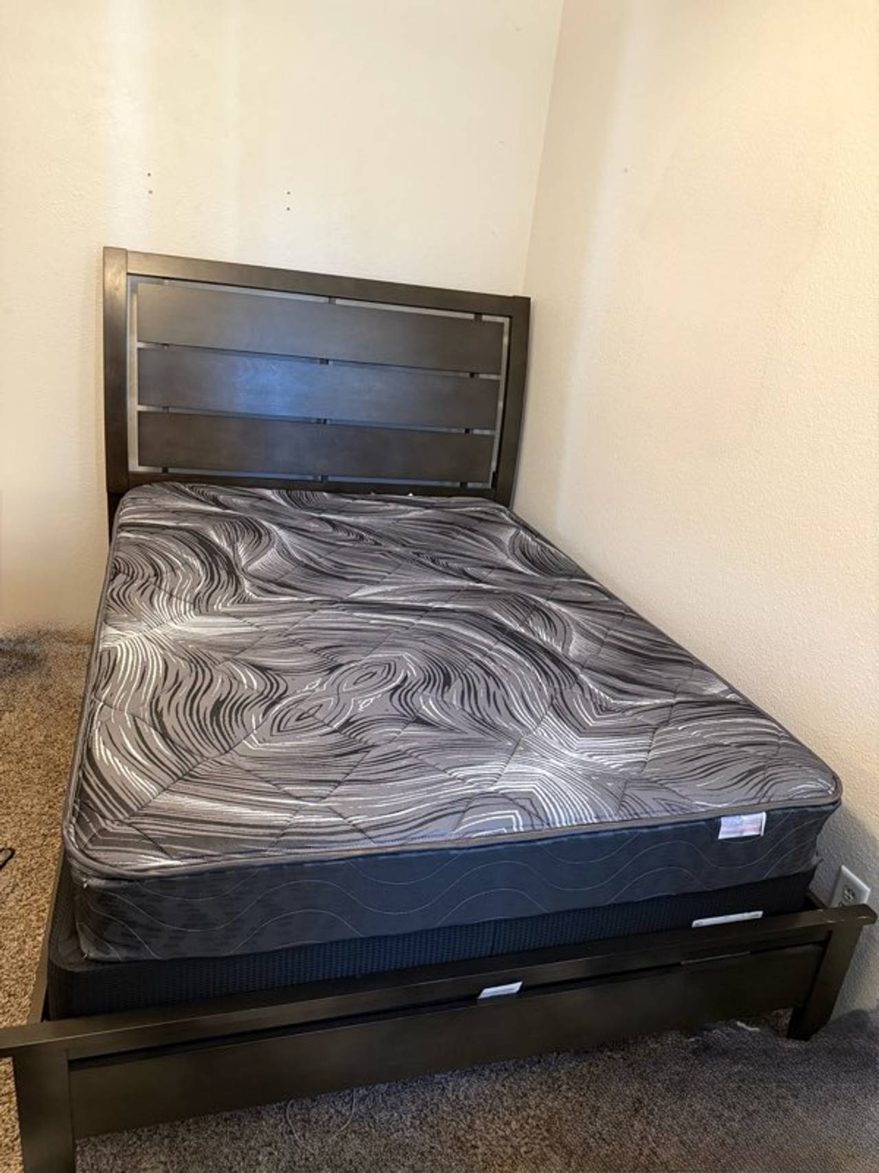 Full Size Bed Frame with Mattress and box spring 