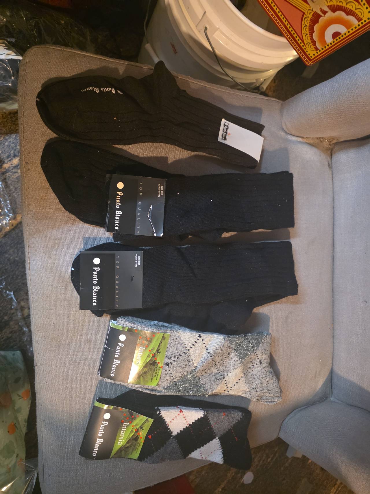 5 Punto Blanco Men's Dress Socks Bundle #25