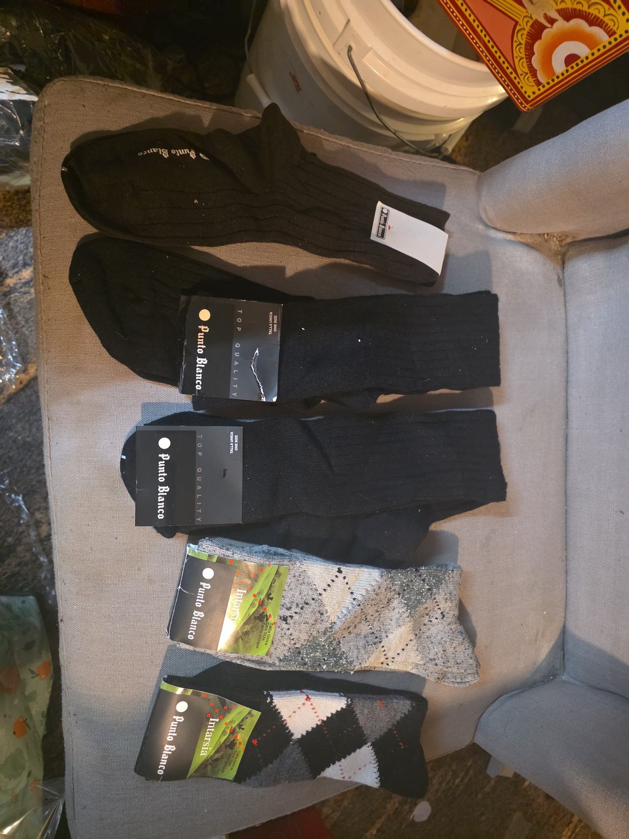 5 Punto Blanco Men's Dress Socks Bundle #25