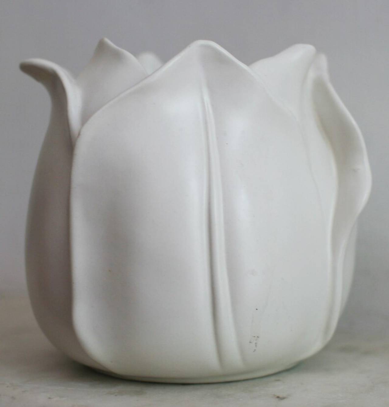 Vintage Stangl Tulip Vase, 1878, White Large Flower Ware Bowl, Pot, Pottery
