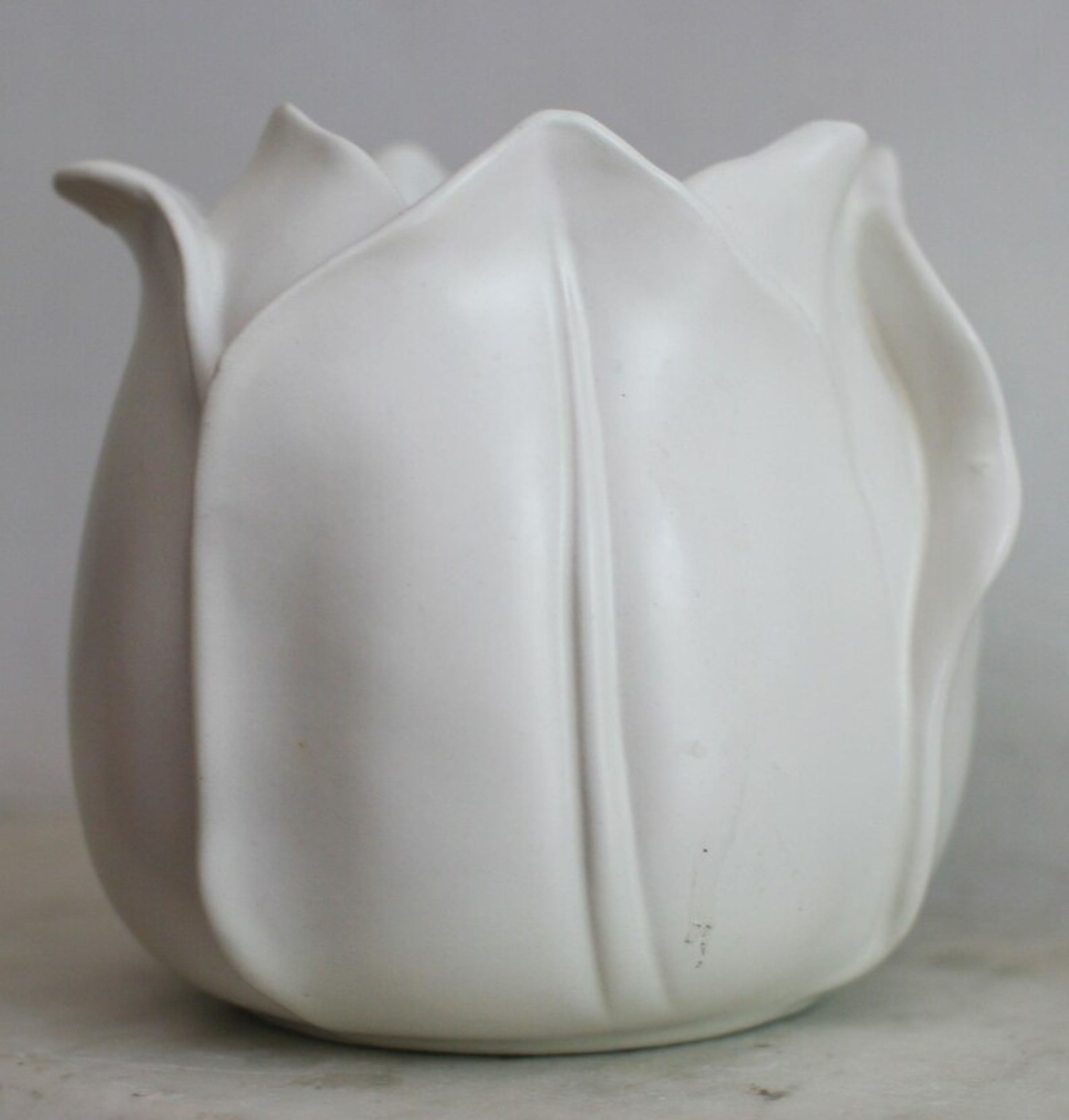 Vintage Stangl Tulip Vase, 1878, White Large Flower Ware Bowl, Pot, Pottery