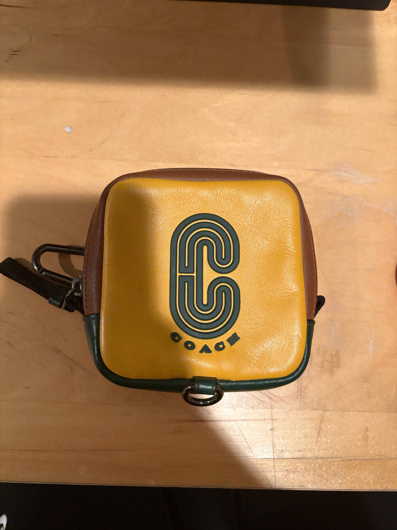 Coach Square Coin Case with Varsity C Logo