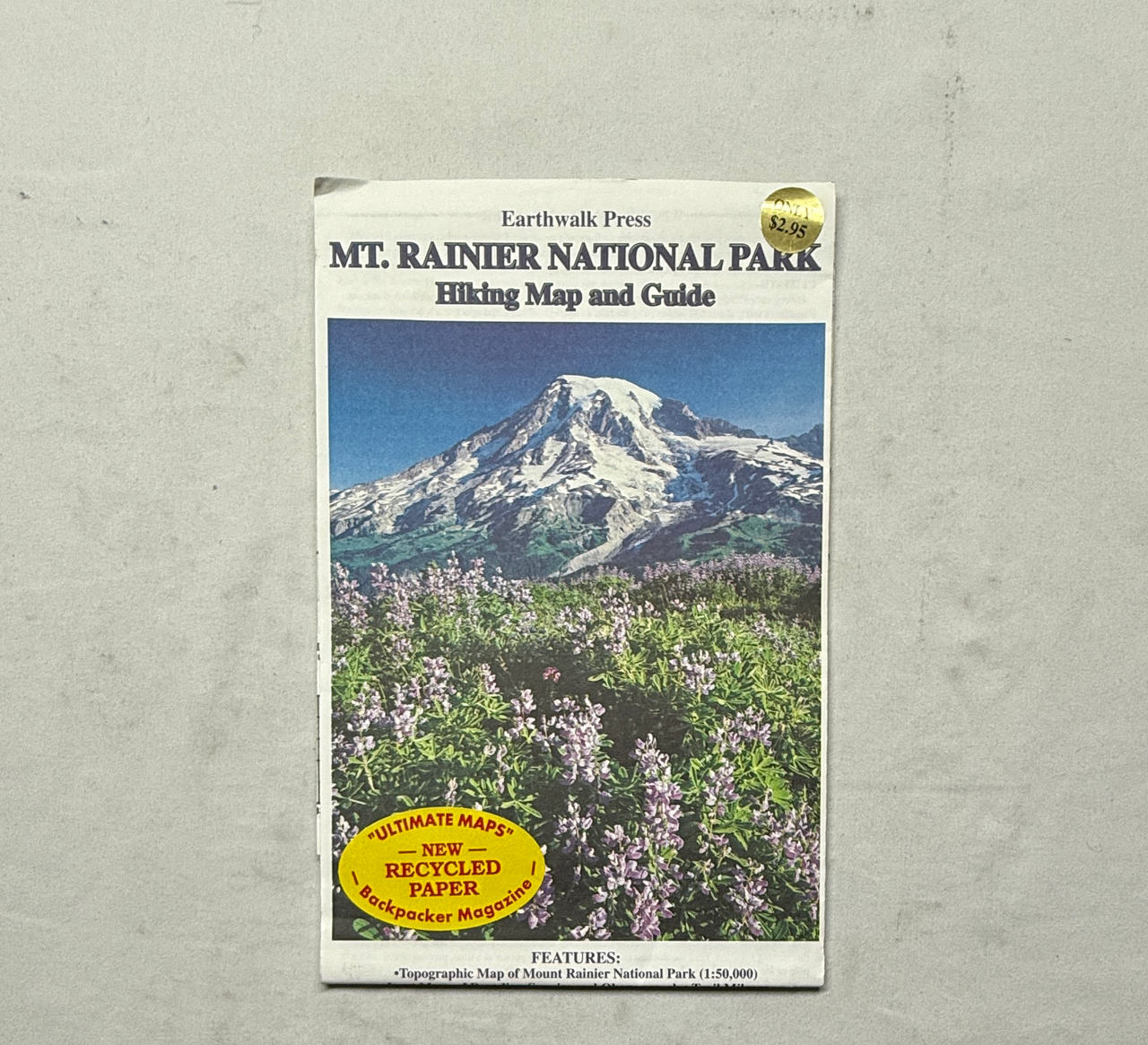 Earthwalk Press Mt. Rainier National Park Hiking Map and Guide