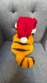 Dakin Garfield Christmas Plush 10" with Santa Hat & Stocking - Image 2