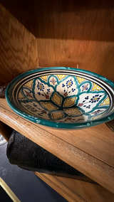 Moroccan Hand-Painted Ceramic Serving Bowl - Image 4