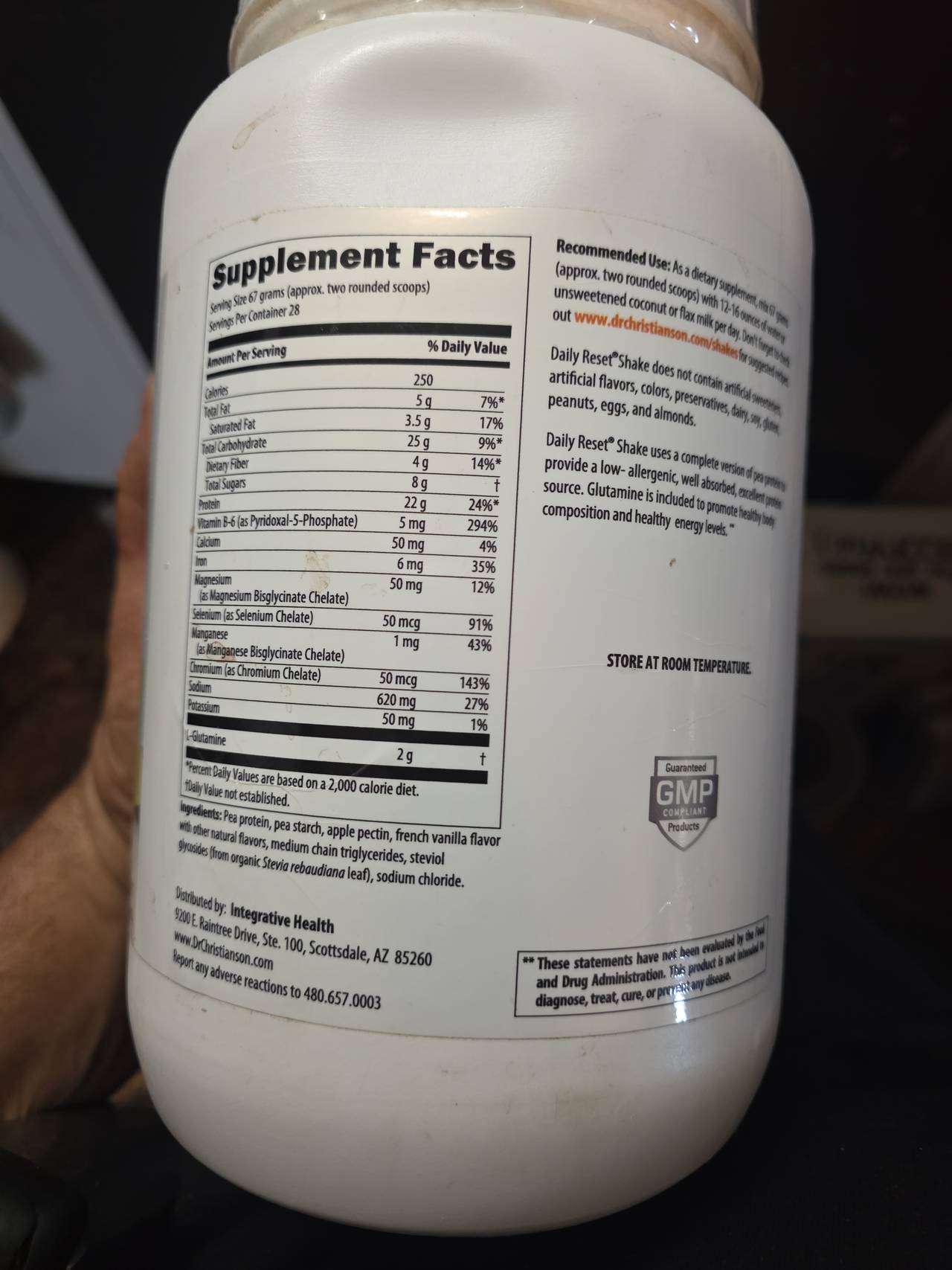 Dr. Christianson Daily Reset Shake French Vanilla 1.88kg