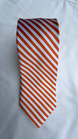 Orange and White Striped Necktie - Image 2