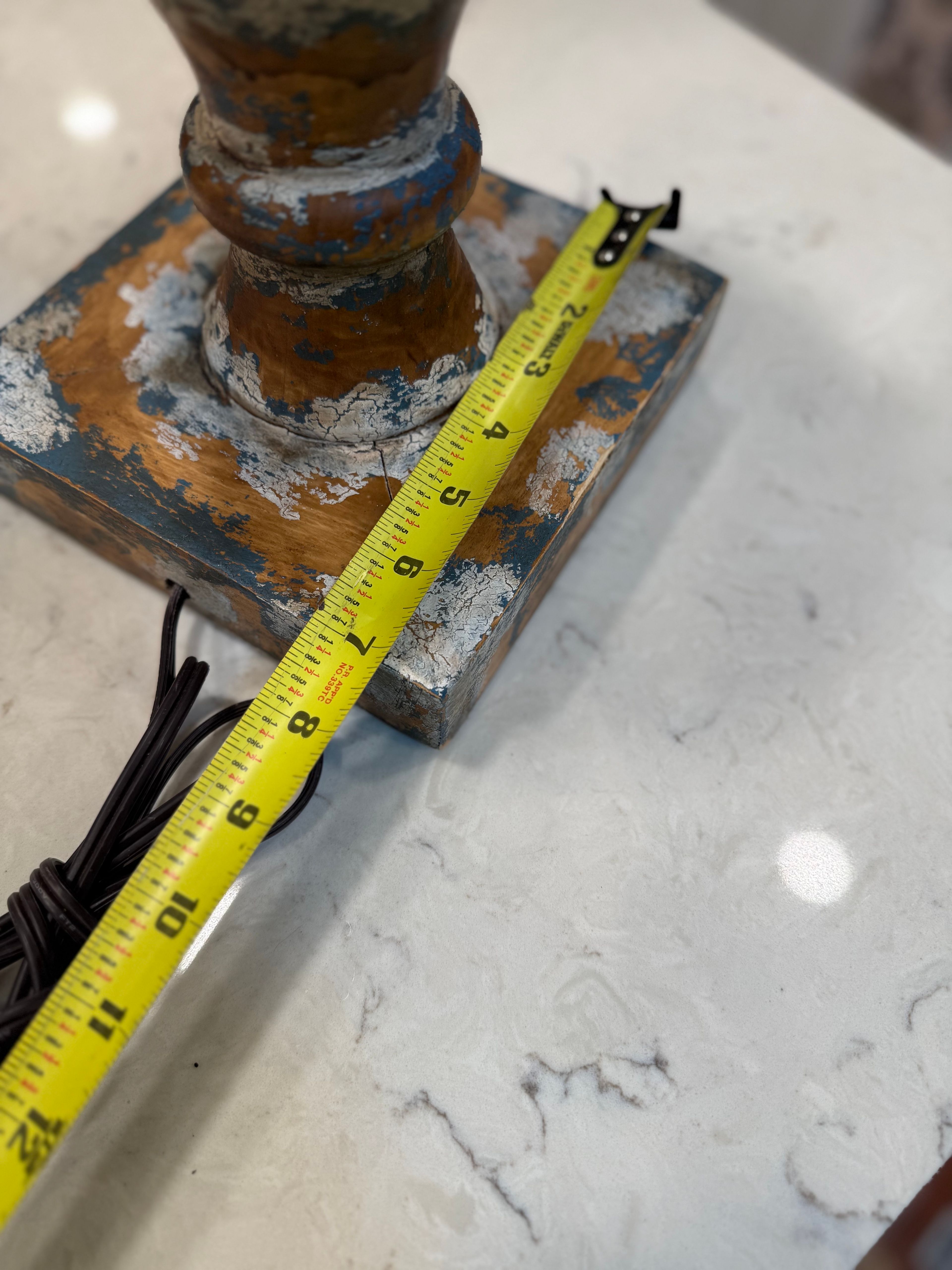 Distressed Table Lamp with Butterfly Shade - Image 2