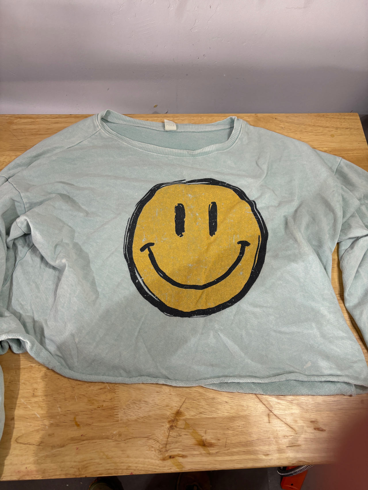Smiley Face Crop Sweatshirt
