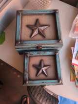 Rustic Distressed Teal Star Decorative Boxes - Image 2