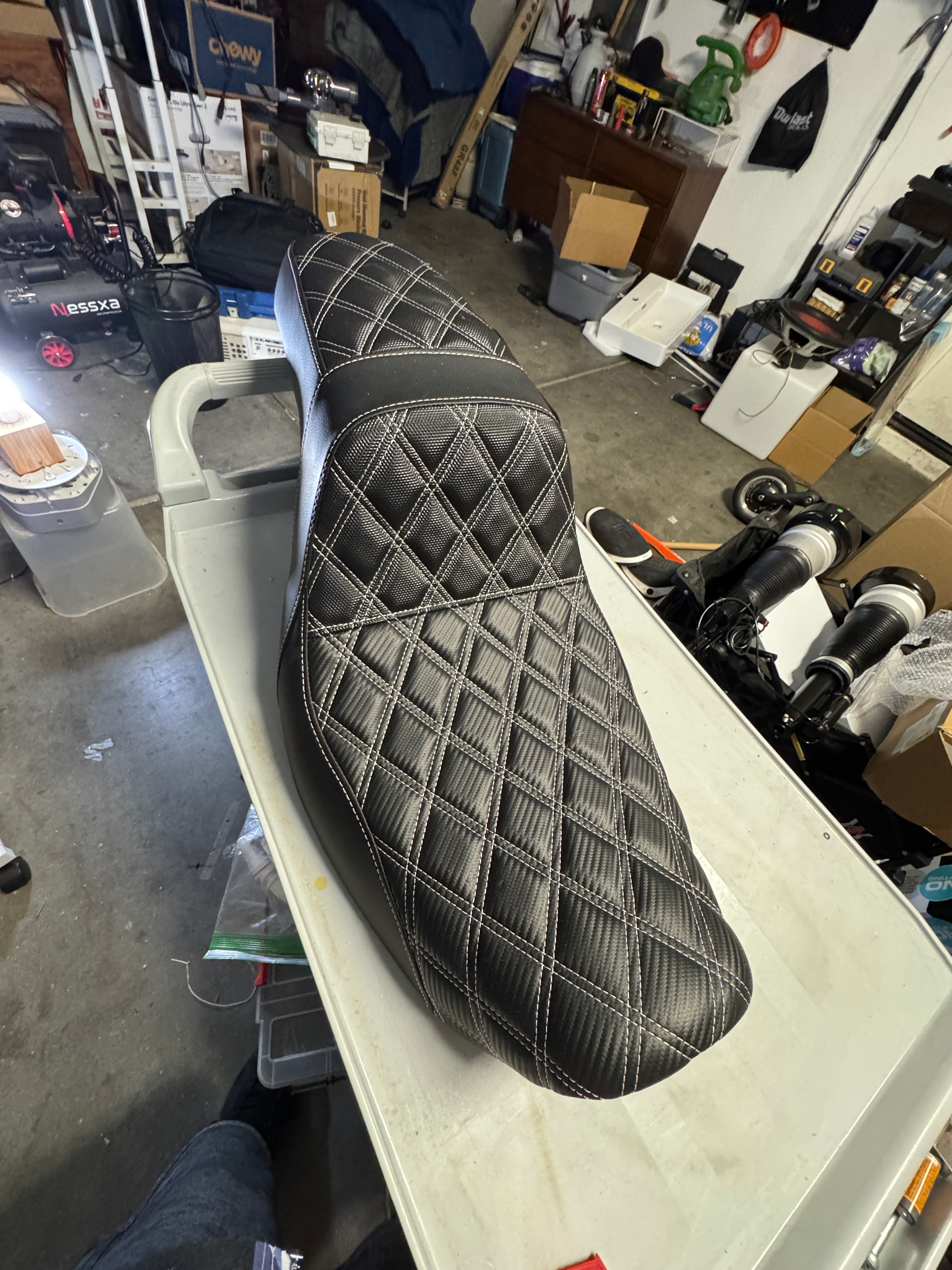 Harley Saddlemen Step-Up Lattice Stitch Seat motorcycle