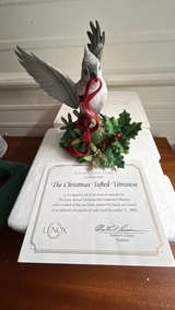 New Lenox 1999 Christmas Tufted Titmouse Figurine original certificate - Image 2