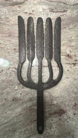 Antique Hand Forged Wrought Iron Eel Fork - Image 2