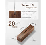 20PCS Oak Wood Place Card Holder Walnut Color - Wooden Acrylic Sign Holder Table - Image 2