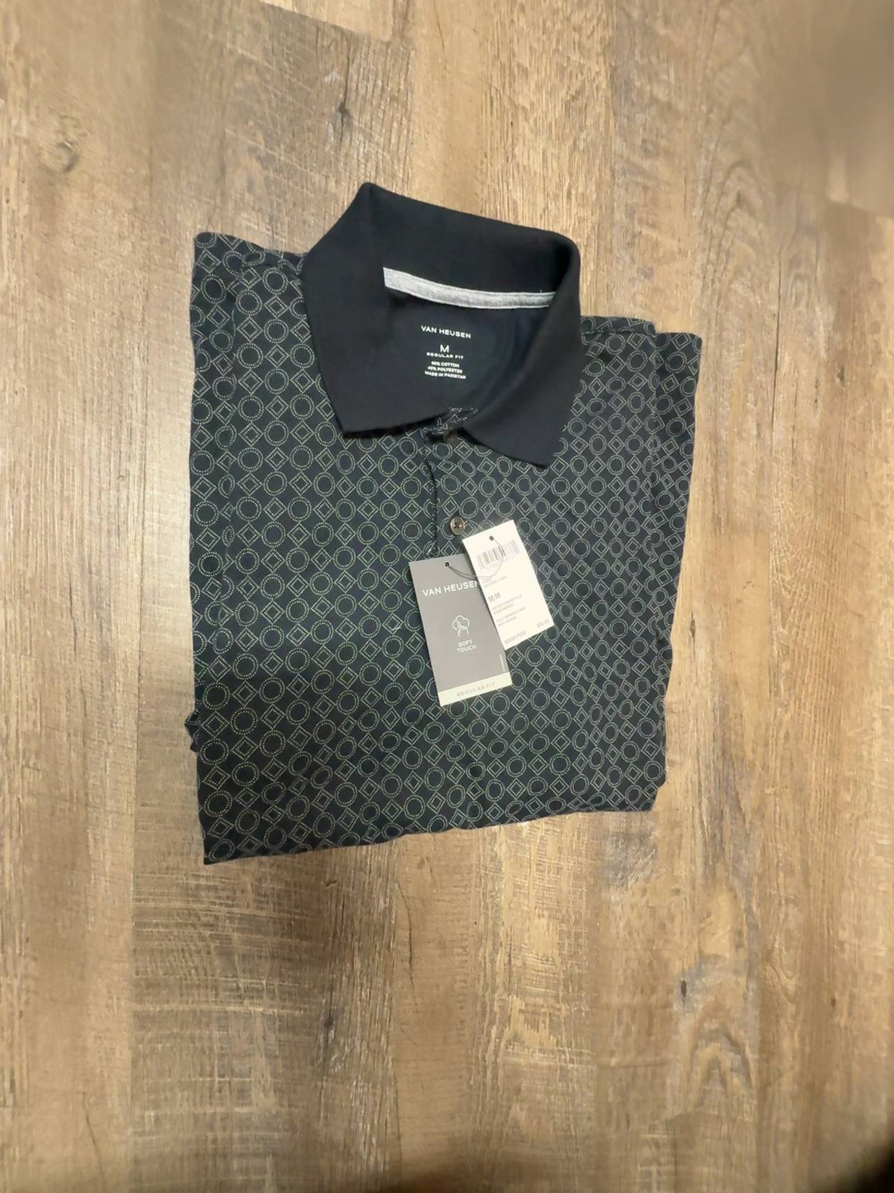 Van Heusen Logo Polo Shirt Black size M