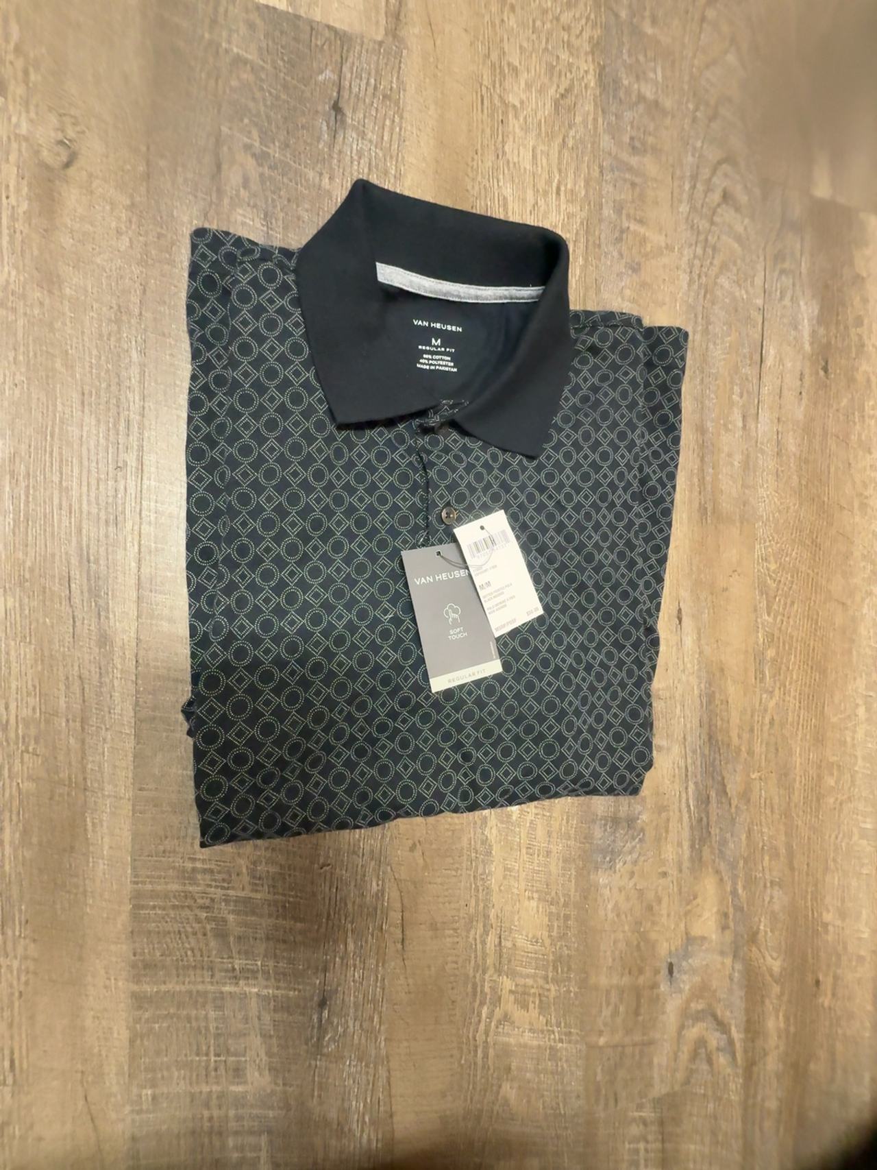 Van Heusen Logo Polo Shirt Black size M