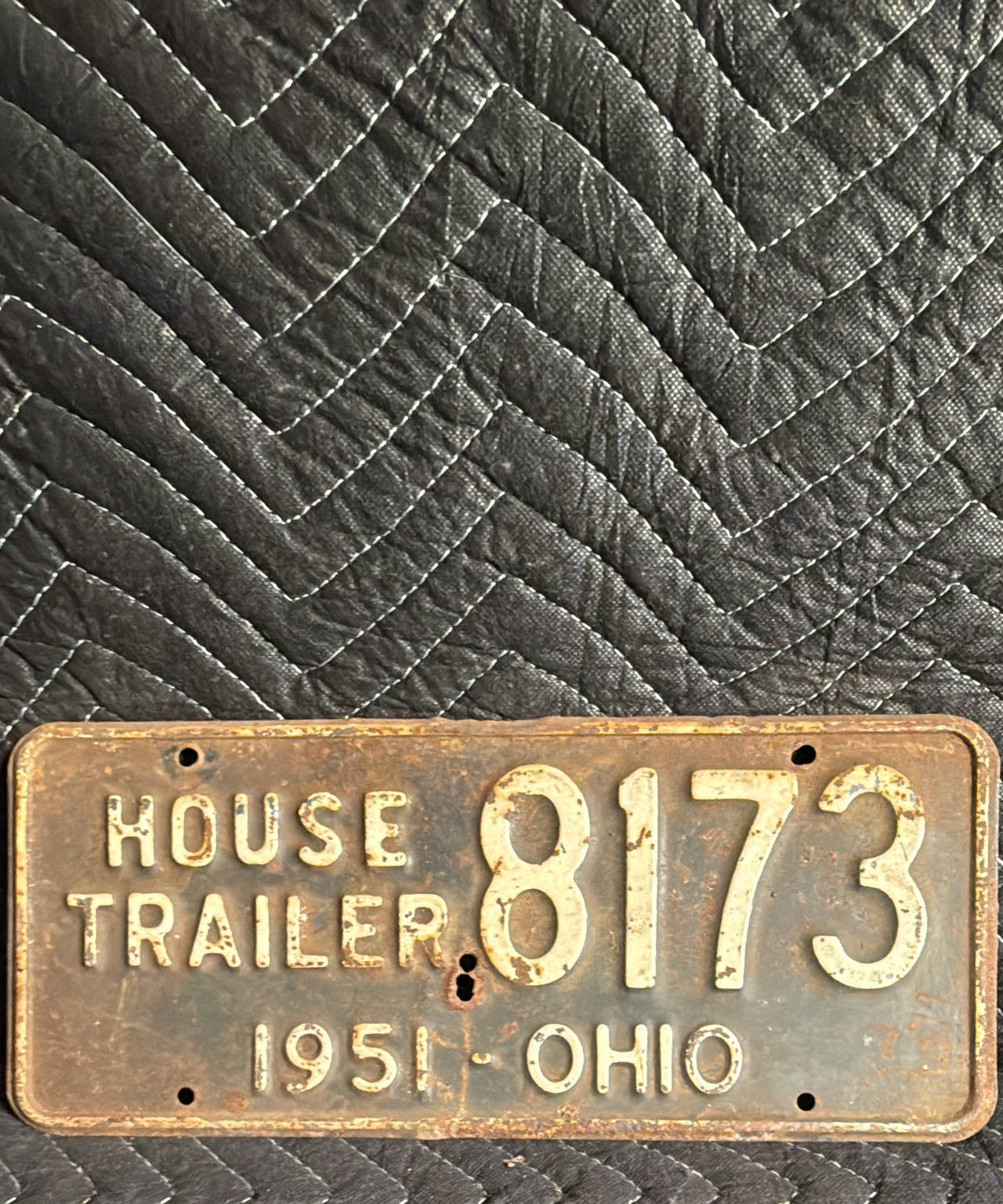 1951 Ohio House Trailer License Plate