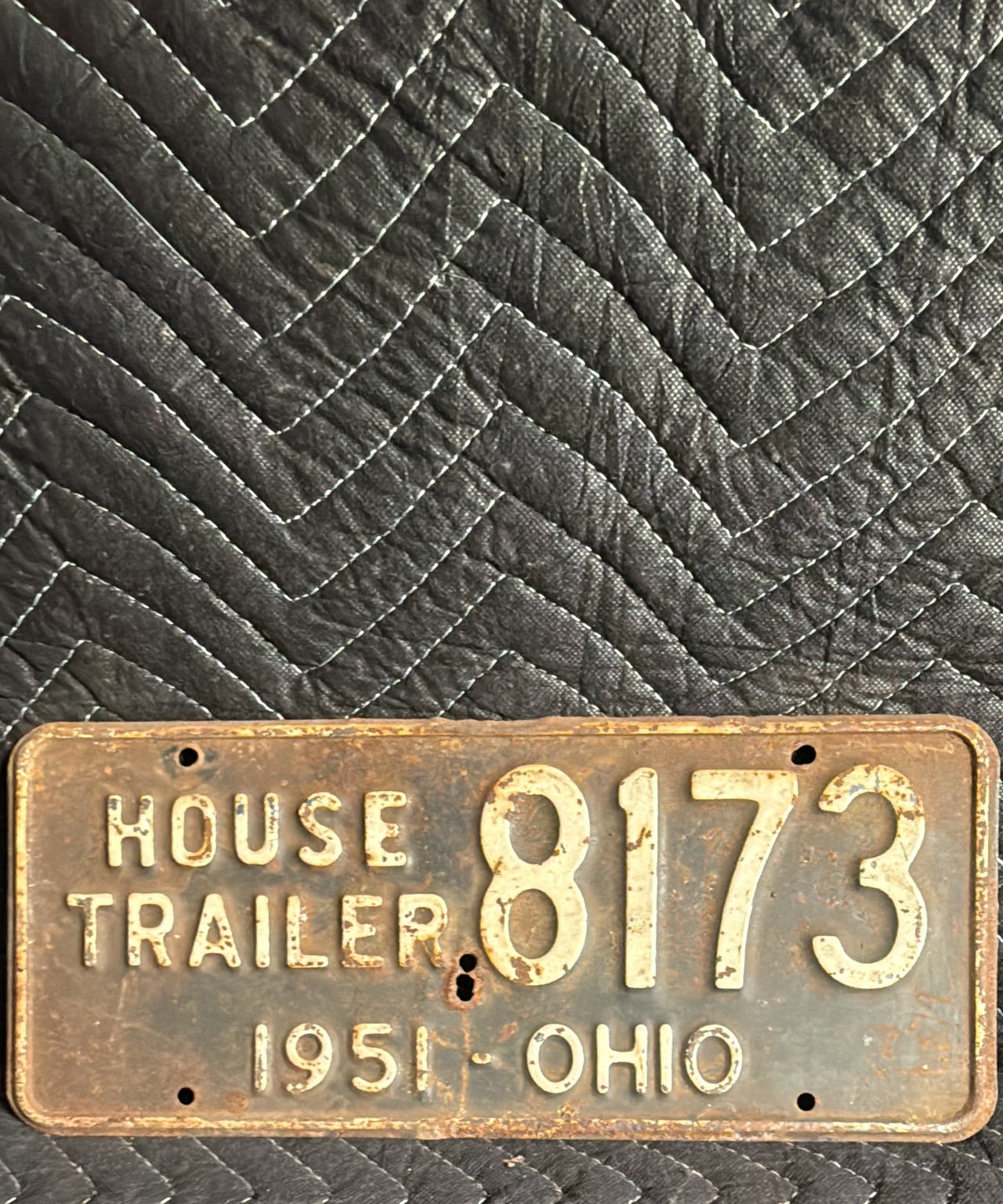 1951 Ohio House Trailer License Plate