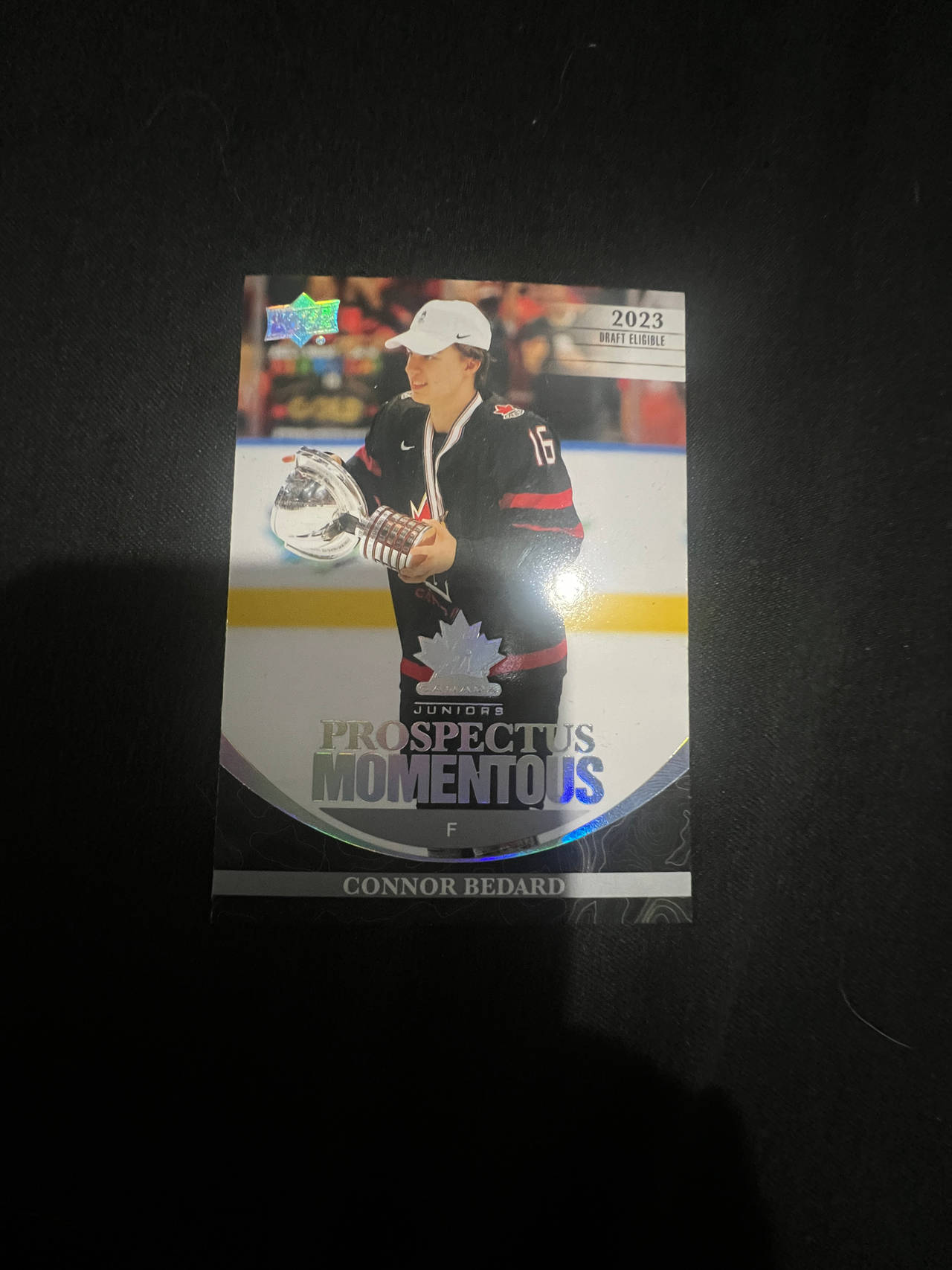 2023 Upper Deck Team Canada Juniors Prospectus Momentous Connor Bedard Hockey Card
