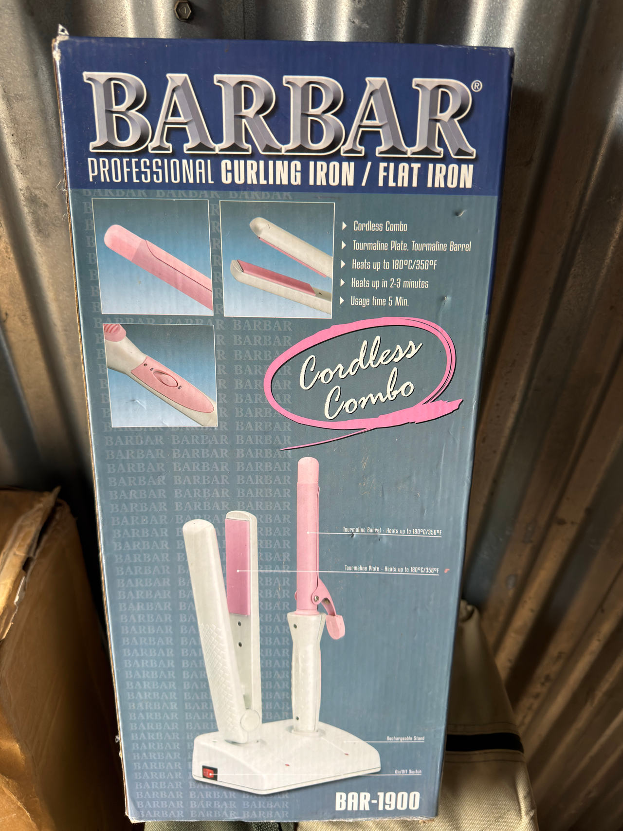 Barbar BAR-1900 Cordless Combo Professional Curling Iron / Flat Iron
