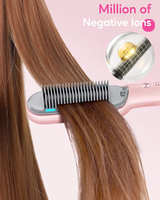 Wavytalk Hair Straightener Brush, Sleek Sweep Ionic Straightening Brush Pink - Image 4