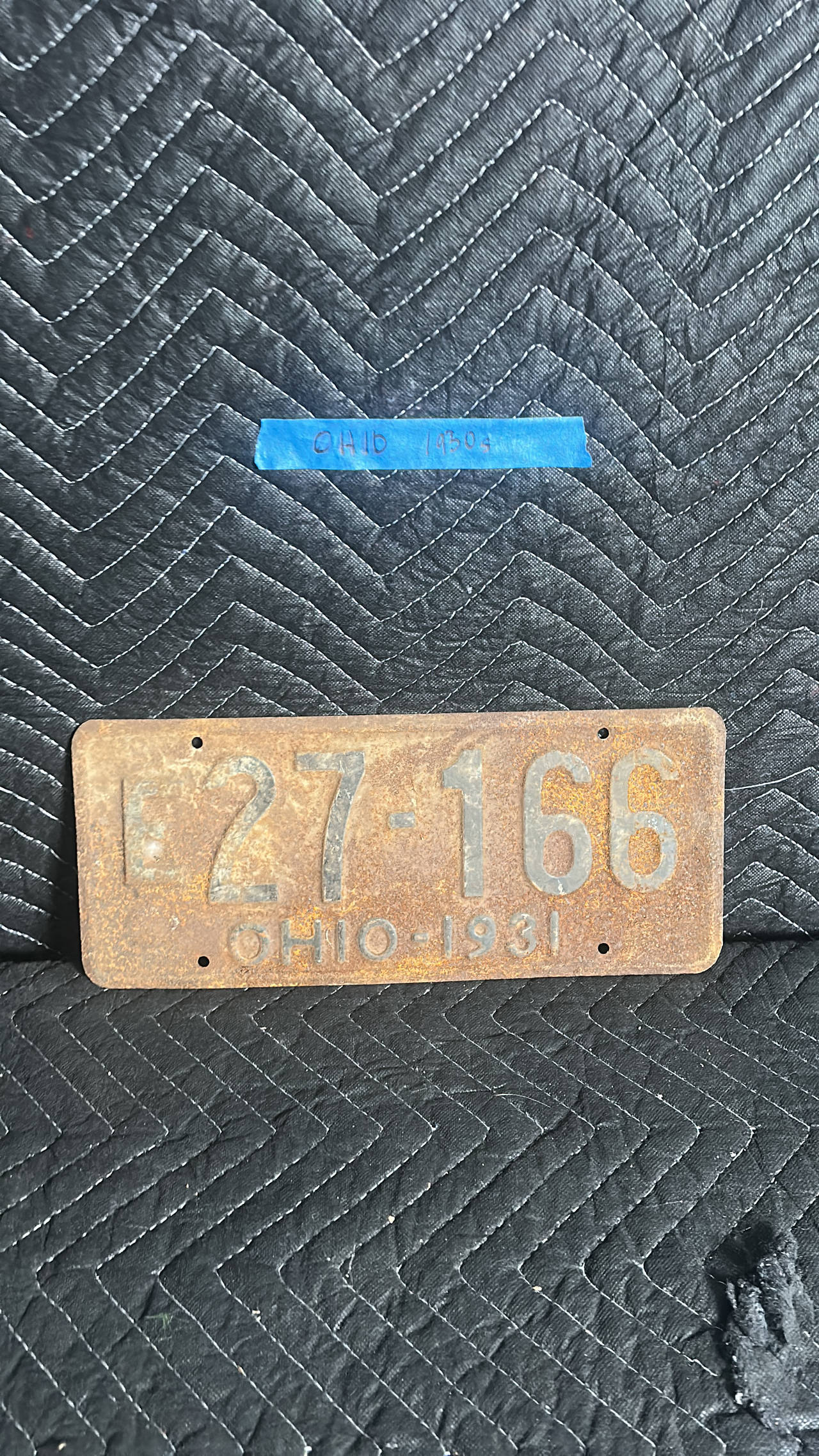 1931 Ohio License Plate