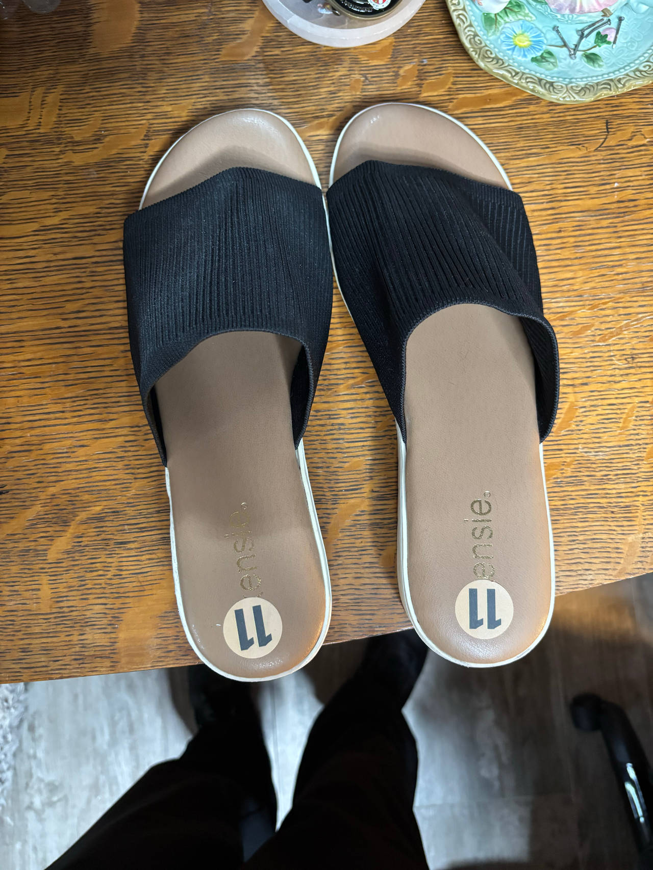 ensie. Women's Stretch Knit Slide Sandals