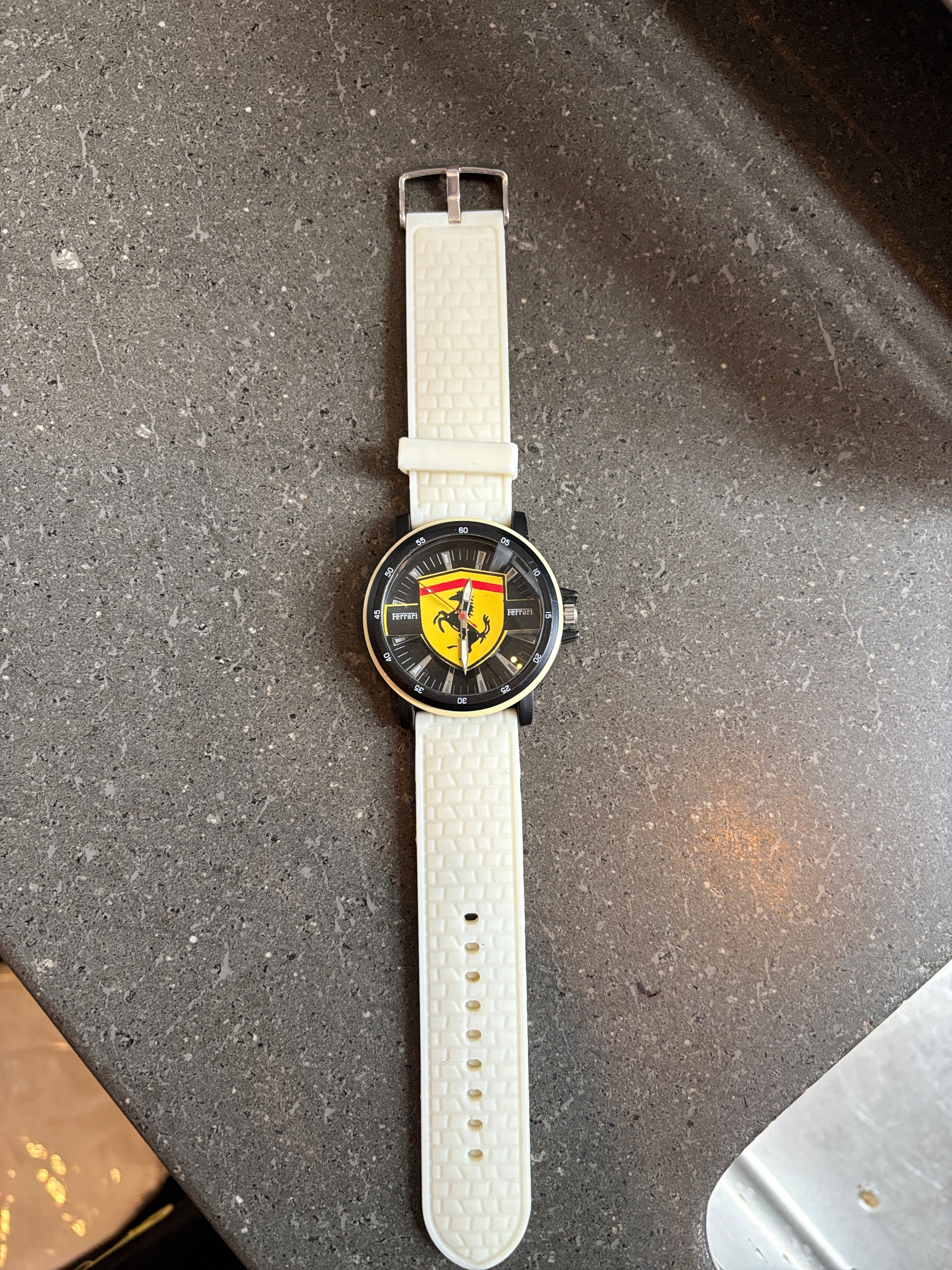 Ferrari logo White Silicone Watch