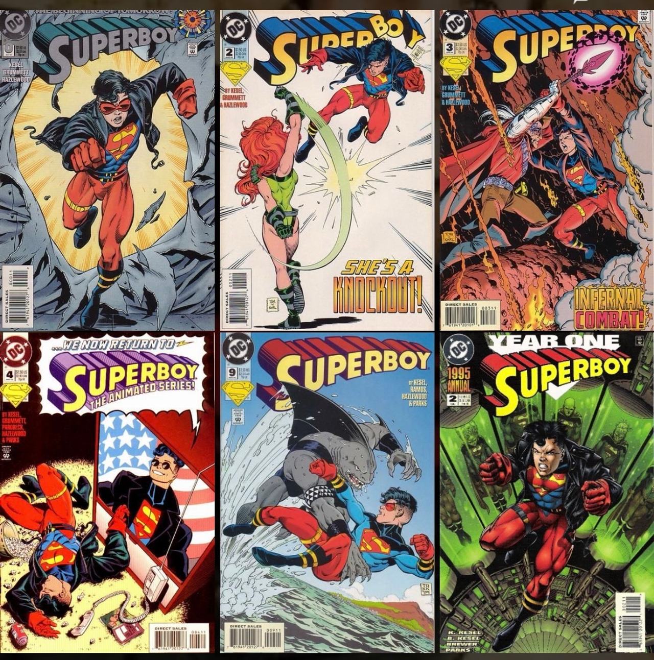 Superboy (1994) Comic Book Lot Issues 1-4, 9, Annual 2