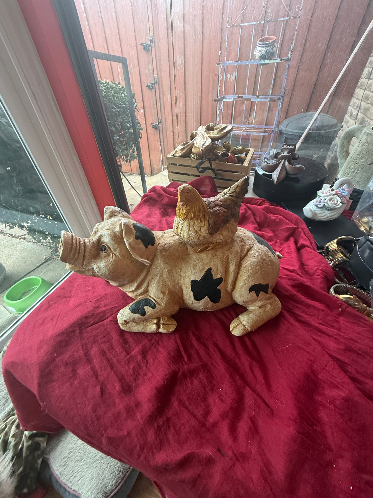 Pig and Chicken Garden Statue