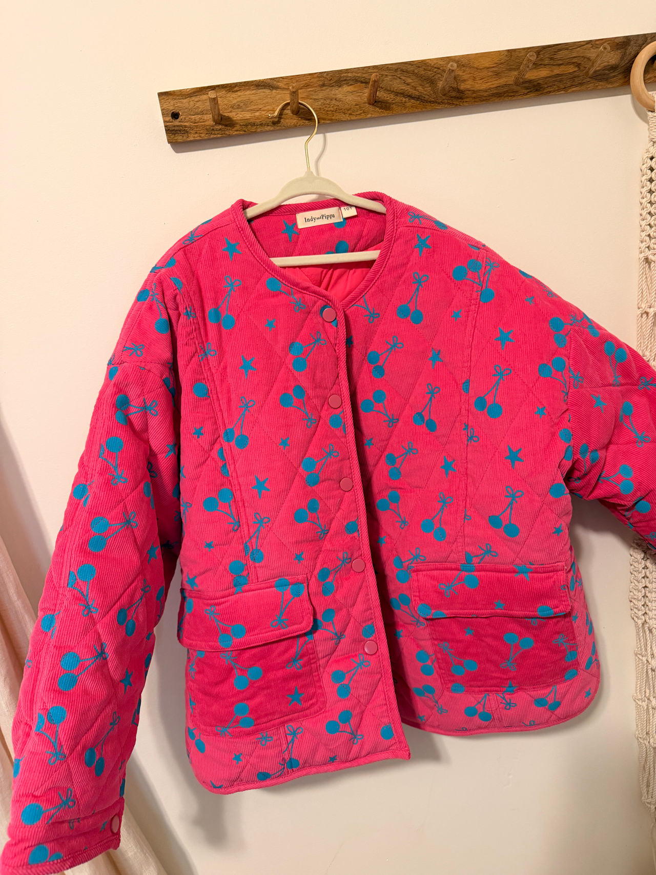 Indy + Pippa Quilted Corduroy Cherry Jacket