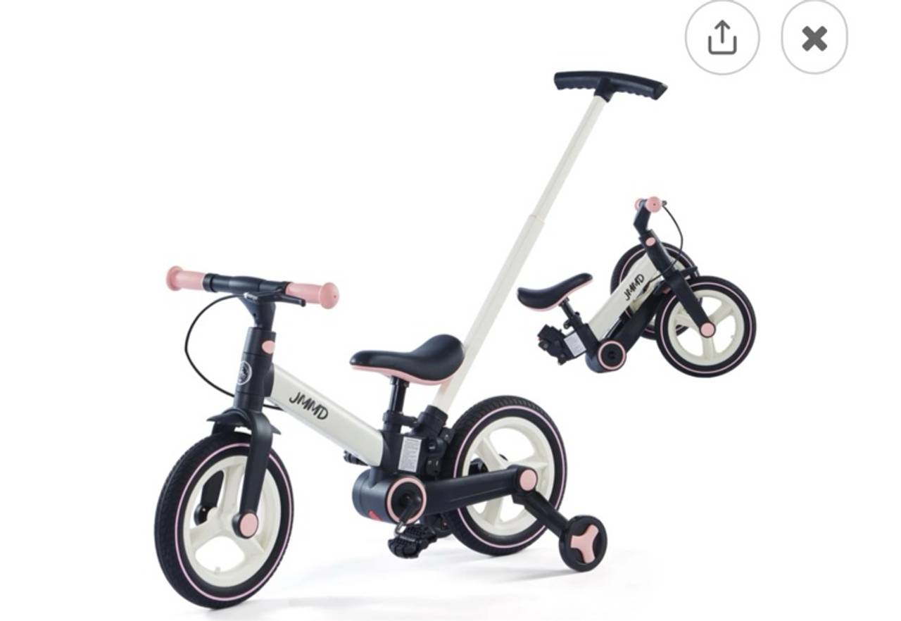JMMD 6-in-1 Toddler Bike with Push Handle
