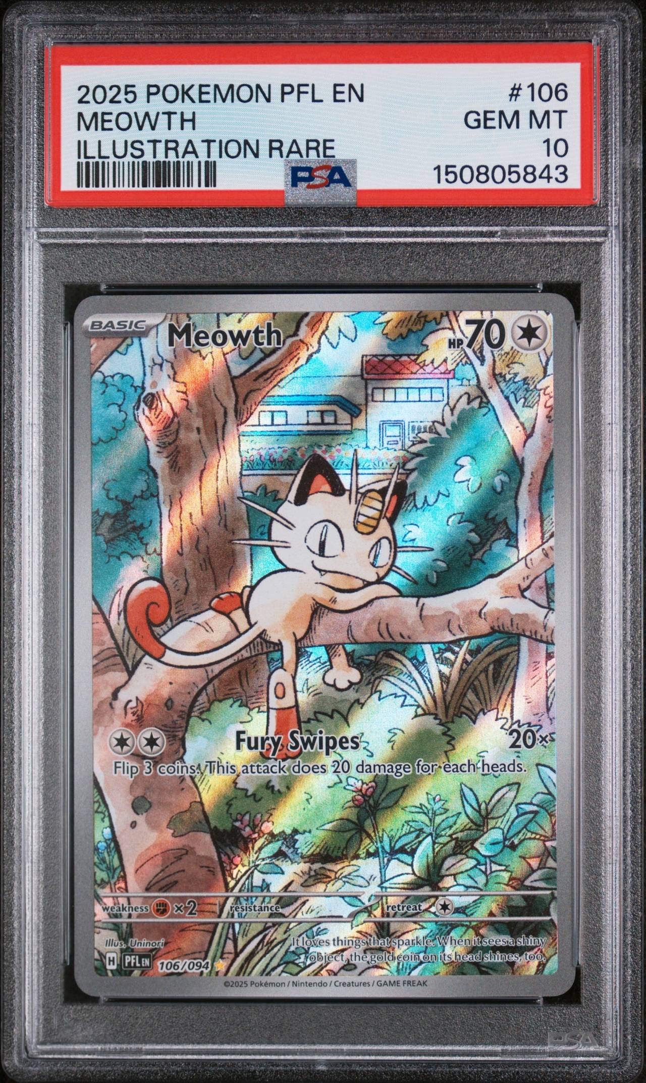 Meowth Illustration Rare - Prismatic Evolutions 106/094 PSA 10