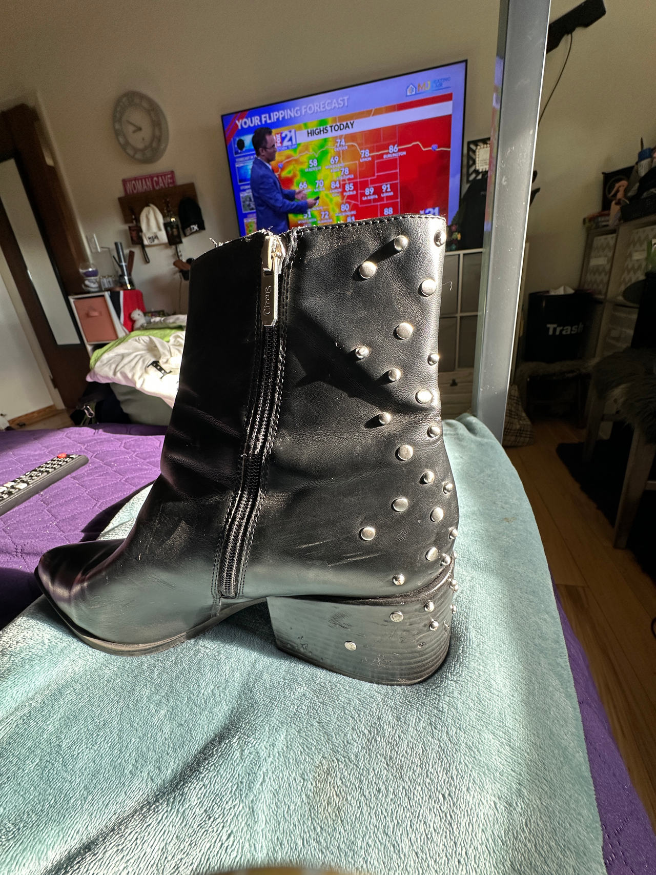 Black Studded Ankle Boot