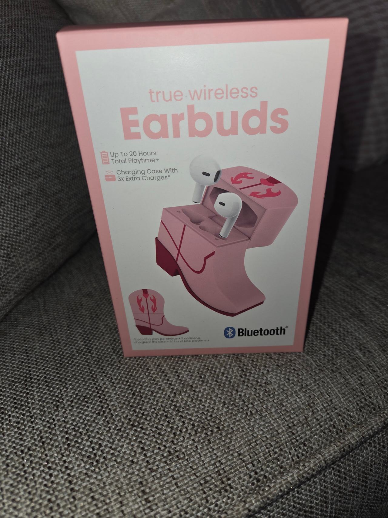 Pink Cowboy Boot True Wireless Earbuds