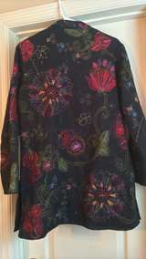 Chico's Embroidered Floral Embroidered Jacket mandarin collar Size 1 - Image 3