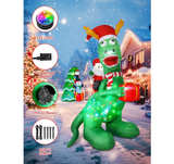 8ft Christmas Inflatables Dinosaur Outdoor Decorations with Bright LED - Image 5