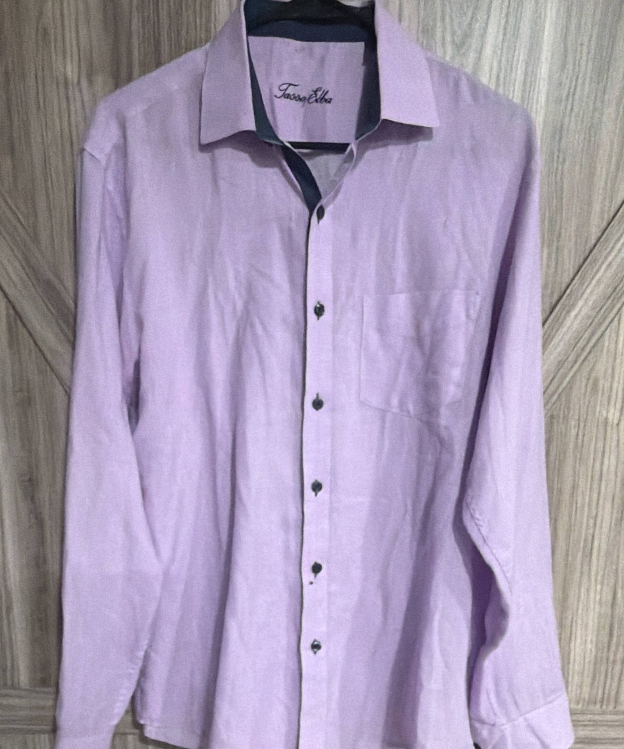 Tasso Elba Men's Linen Blend Button Down Shirt 15-15 1/2