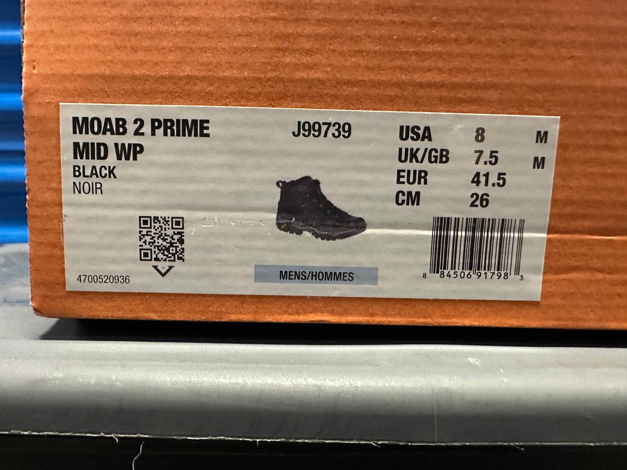 Merrell Moab 2 Prime Mid WaterProof. Men’s Size 8