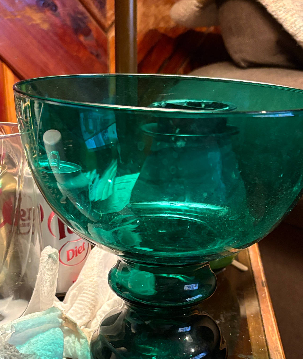 Viking Glass Emerald Green Compote Bowl
