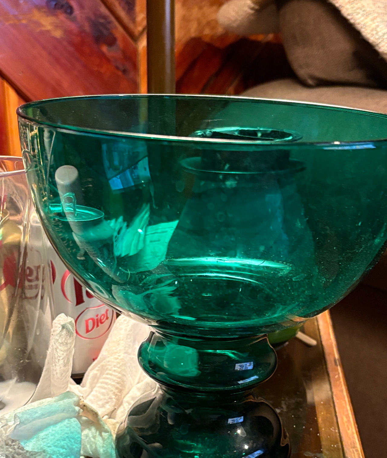 Viking Glass Emerald Green Compote Bowl