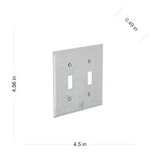 Hubbell RACO 2 -Gang Standard Size Gray Metal Indoor Toggle Wall Plate - Image 3