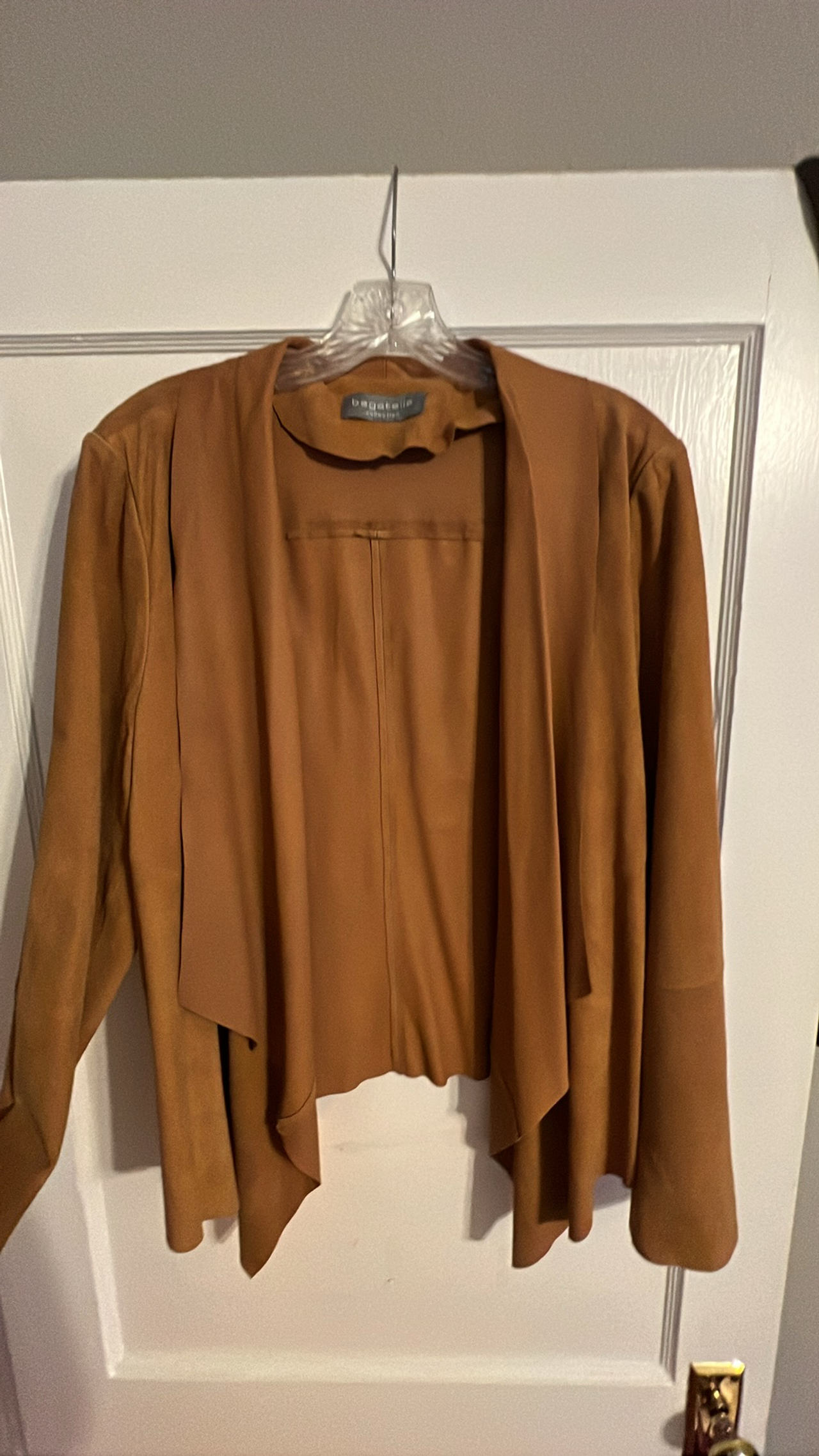 Women's Faux Suede Open Front Jacket